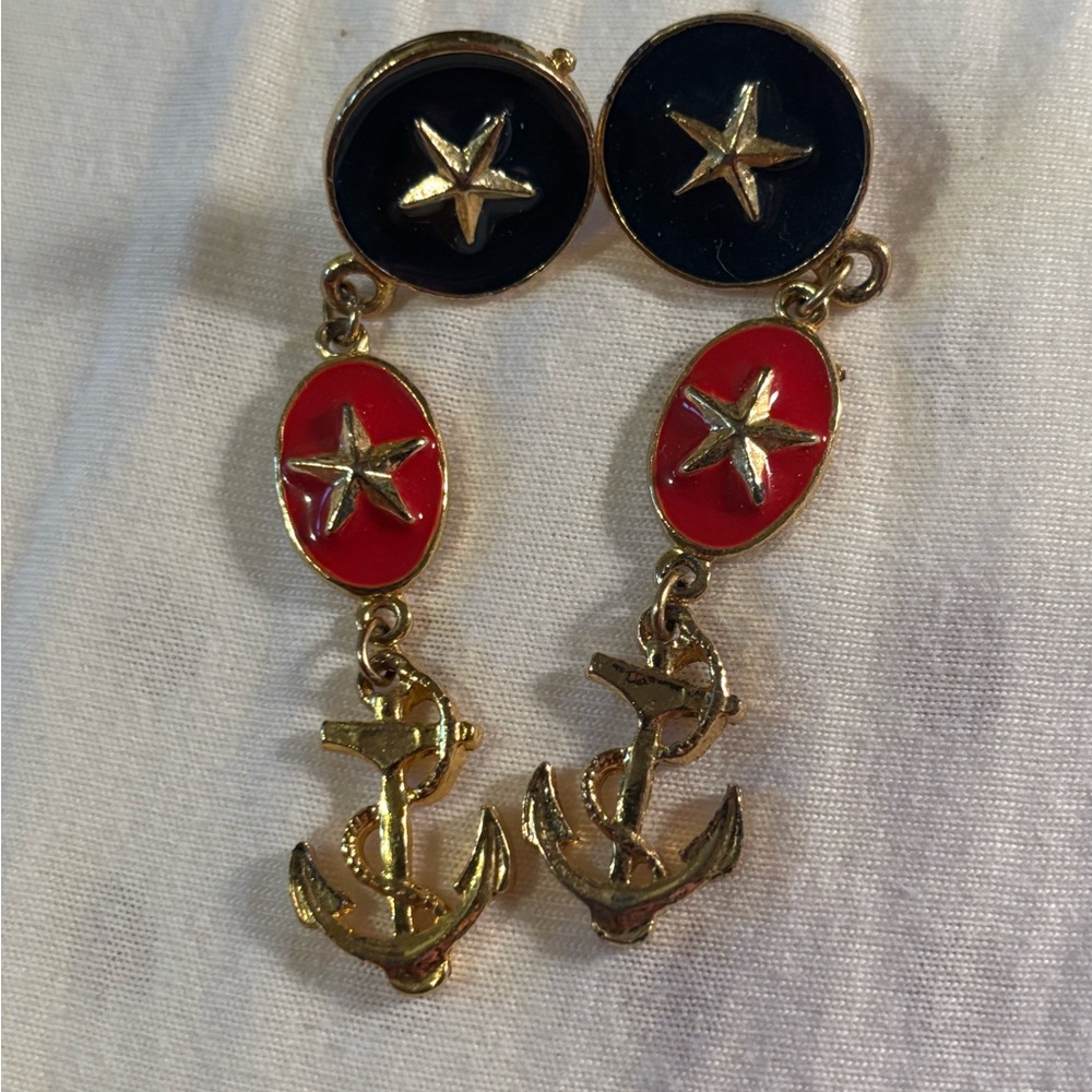 Nautical Star and Anchor Earrings